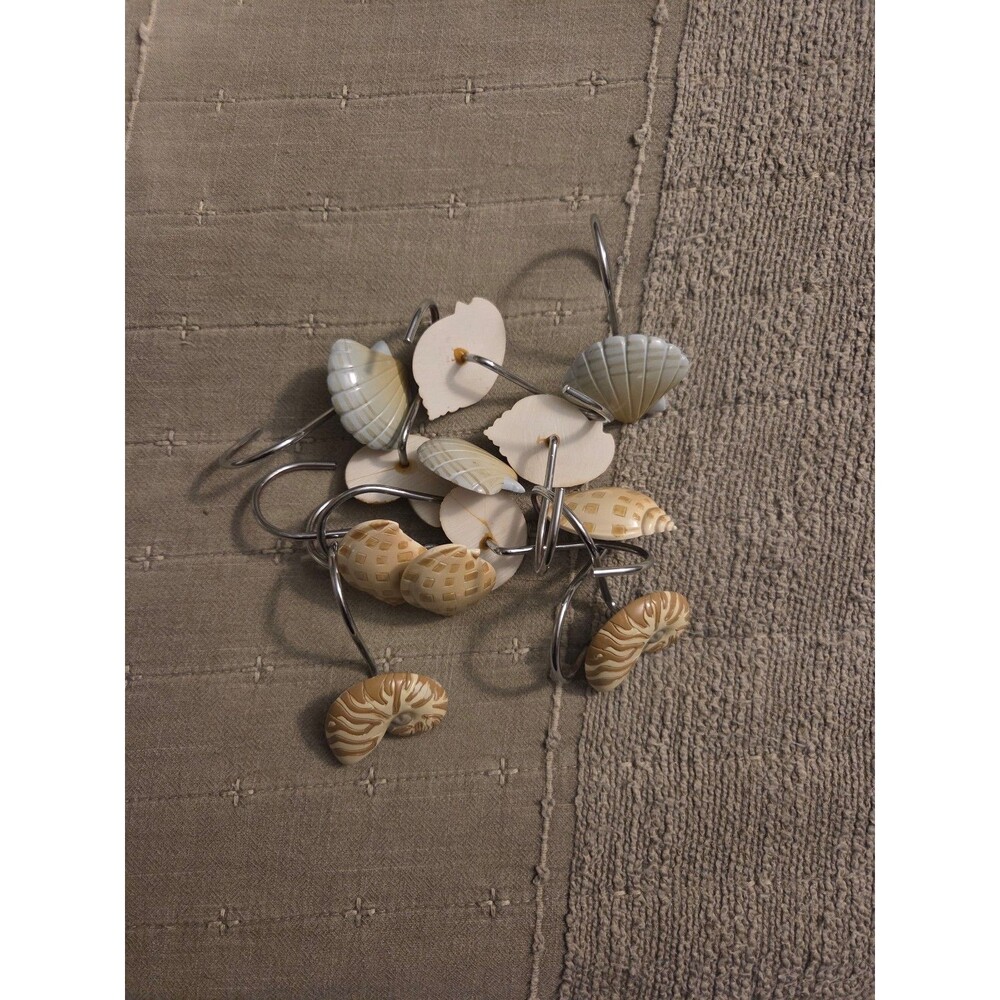 Seashell Shower Curtain Hooks